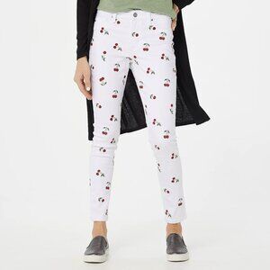 Laurie Felt White Cherry Print Pants